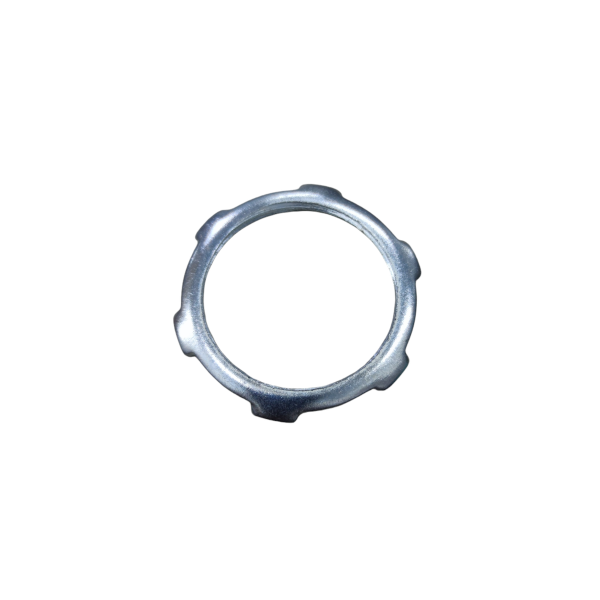 Locknut for RSC Pipe 20mm silver steel conduit lock nut with notched outer edges for secure RSC connection