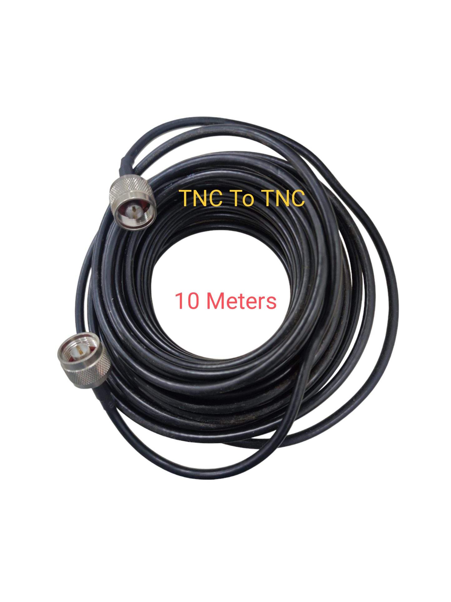 Type G to Type F adapter for Europe is not shown in this image of a 10-meter TNC to TNC cable