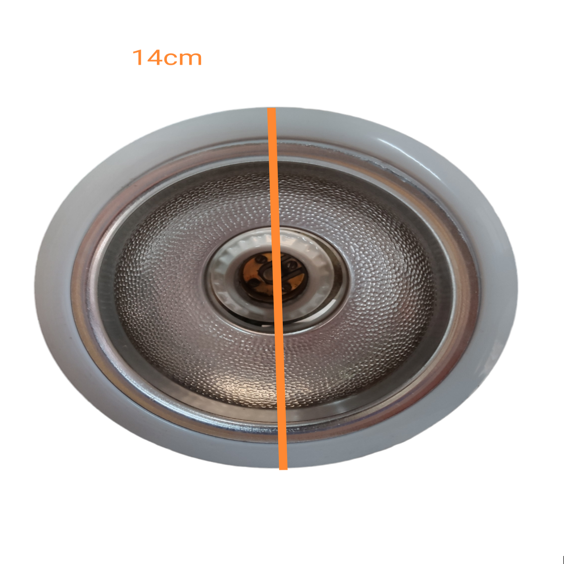 Local 4 inch cut out downlight for ceiling recessed round silver reflector with textured inner cone and bulb