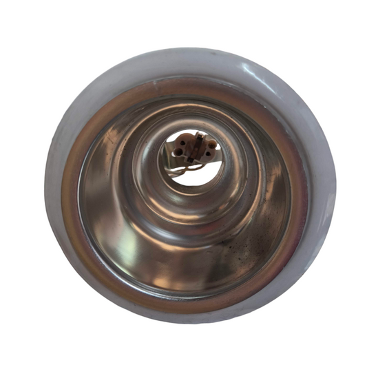Downlight Fixture White Boarder G23 compact ceiling light with white rim and metal reflector showing G23 socket