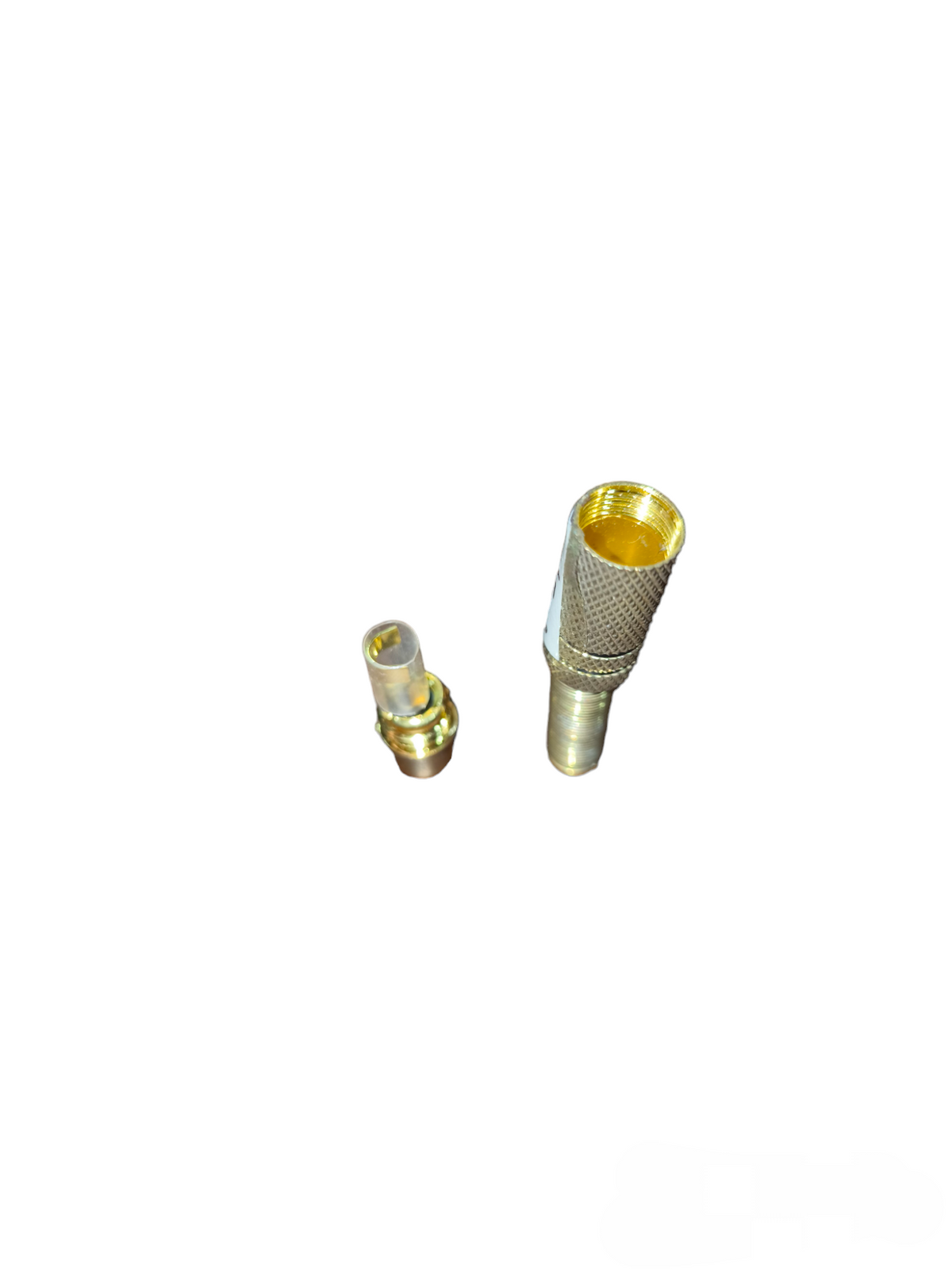 metal gold RCA jack 3 line two piece gold plated RCA connector kit with knurled sleeve and center pin