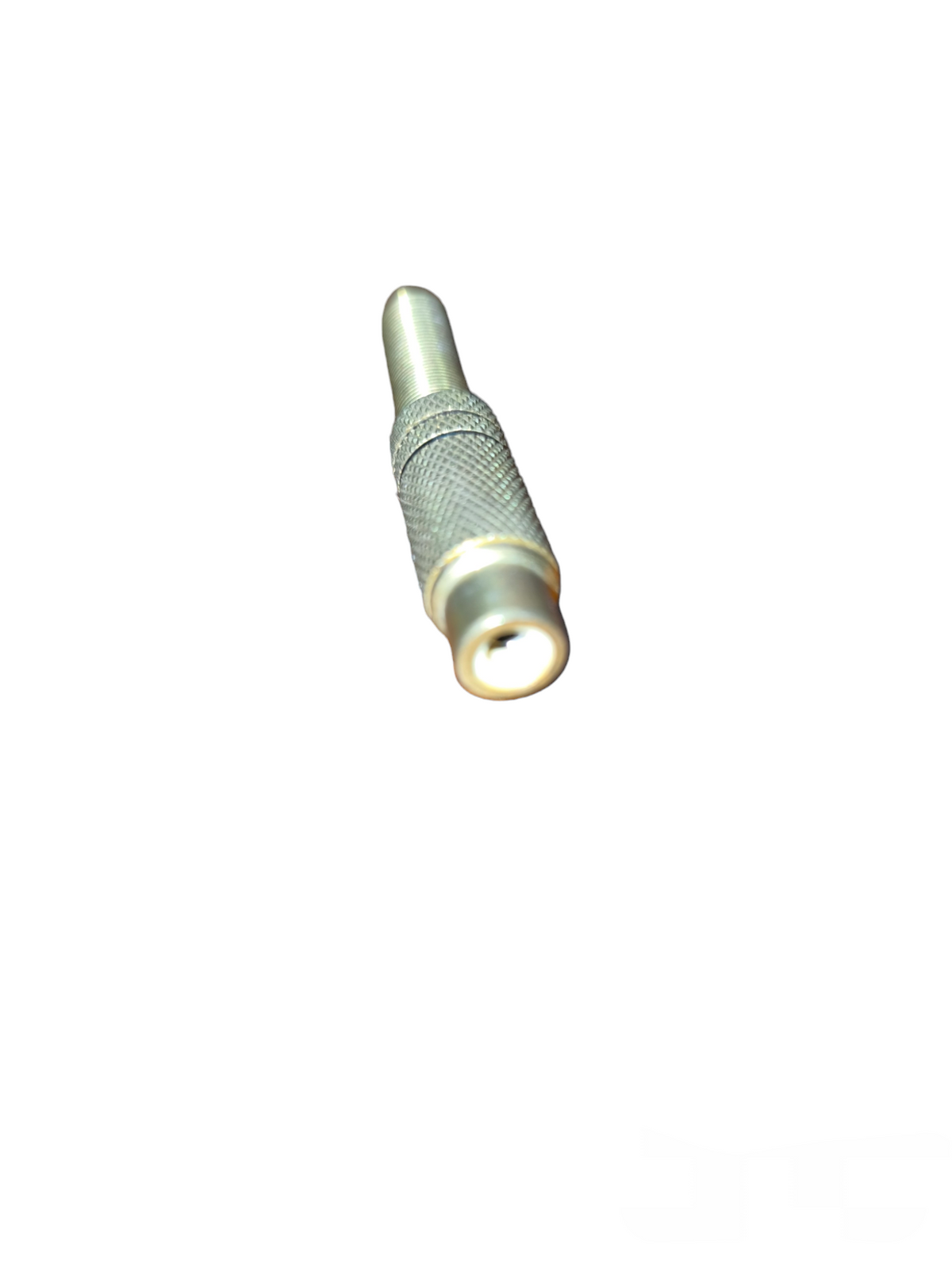 China made metal gold RCA jack 3 line audio plug with textured grip for portable audio devices
