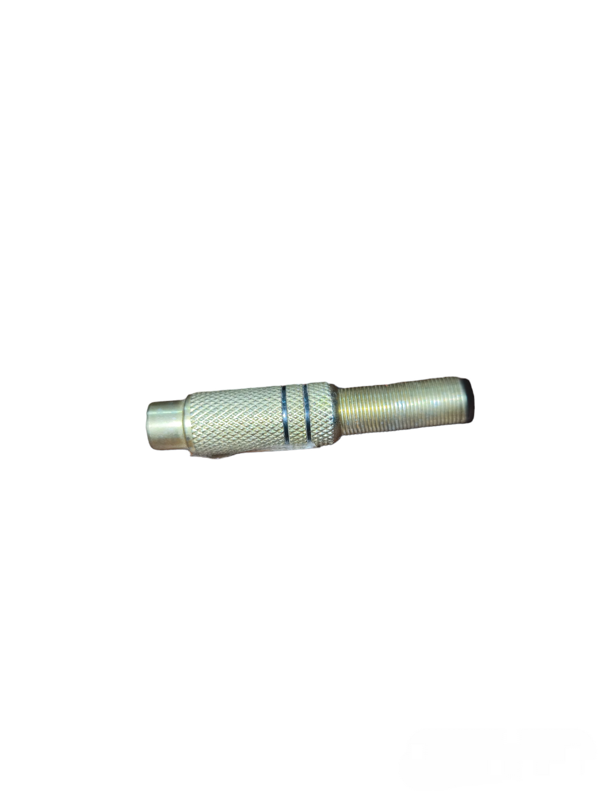 China metal gold RCA jack 3 line cylindrical audio connector with knurled grip for portable audio accessories