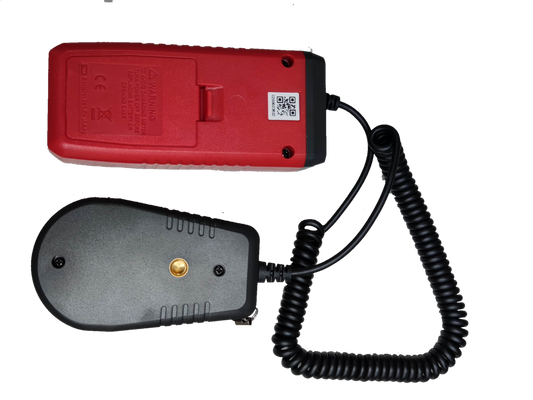 UNI-T Digital Light Meter UT383S with a red and black handheld sensor connected by a coiled cable