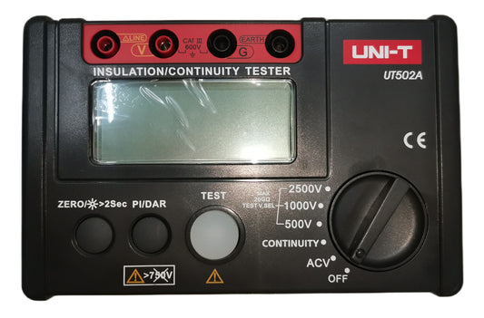 UNI-T UT502A Digital Resistance Tester with large display and multiple voltage settings for electrical testing