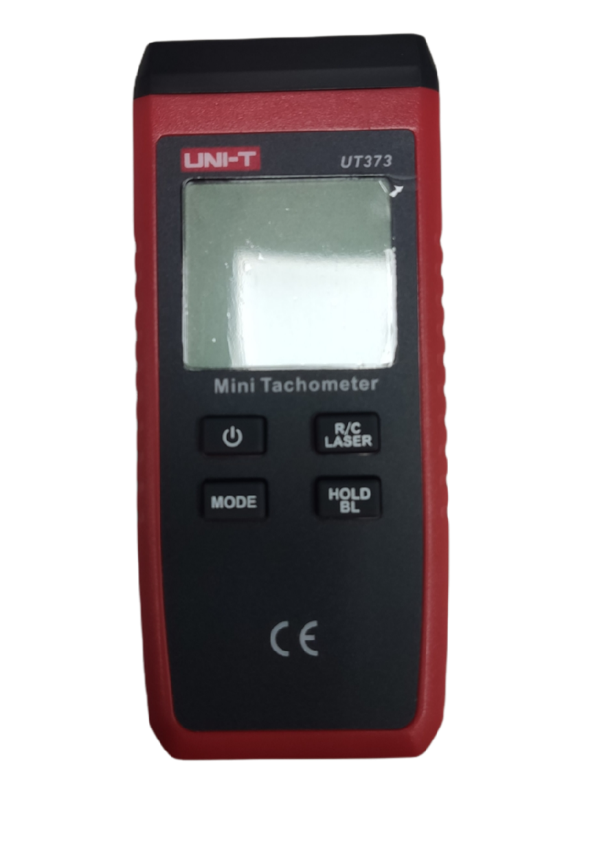 UNI-T Mini Non Contact Tachometer UT373 with digital display and control buttons in red and black