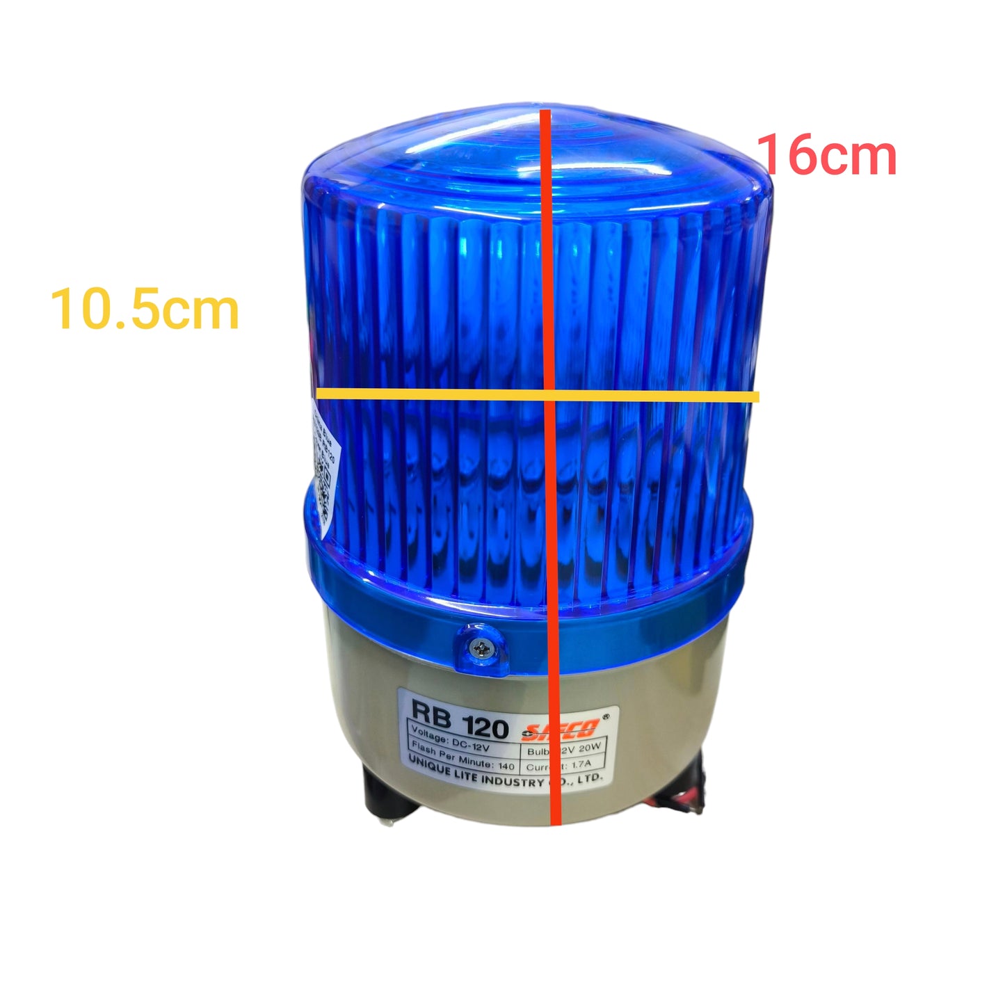 Sifco Warning light 12V DC - Blue for industrial safety applications with durable construction