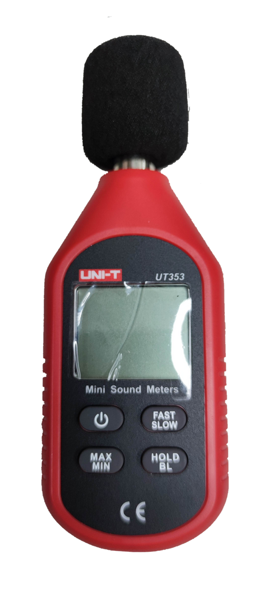 UNI-T Decibel Meter Reading UT353 with digital display and multiple control buttons