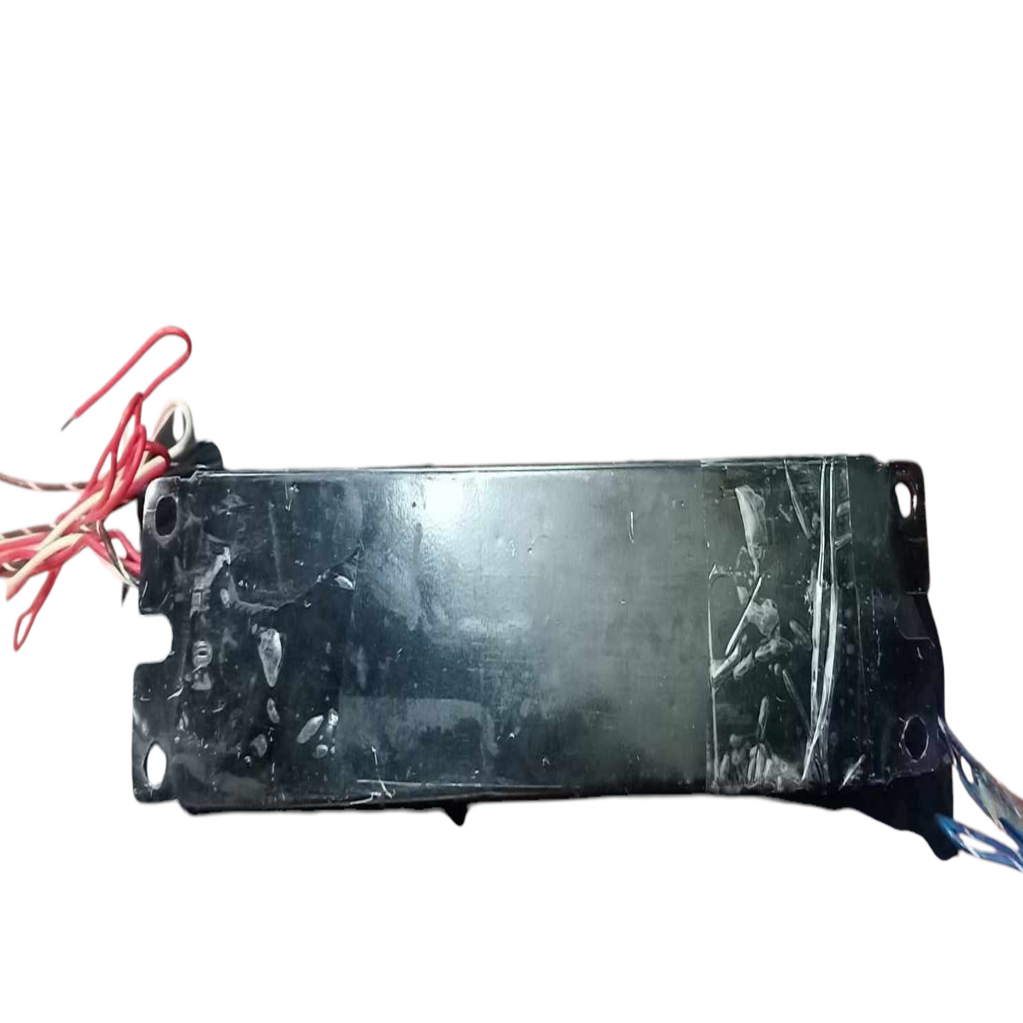 Universal 2x40W Rapid Start Ballast 118V electrical component with red and blue wiring