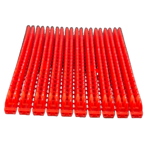 Grippes red Cable Marker Clip On Type A-Z strips arranged in parallel rows for cable labeling identification
