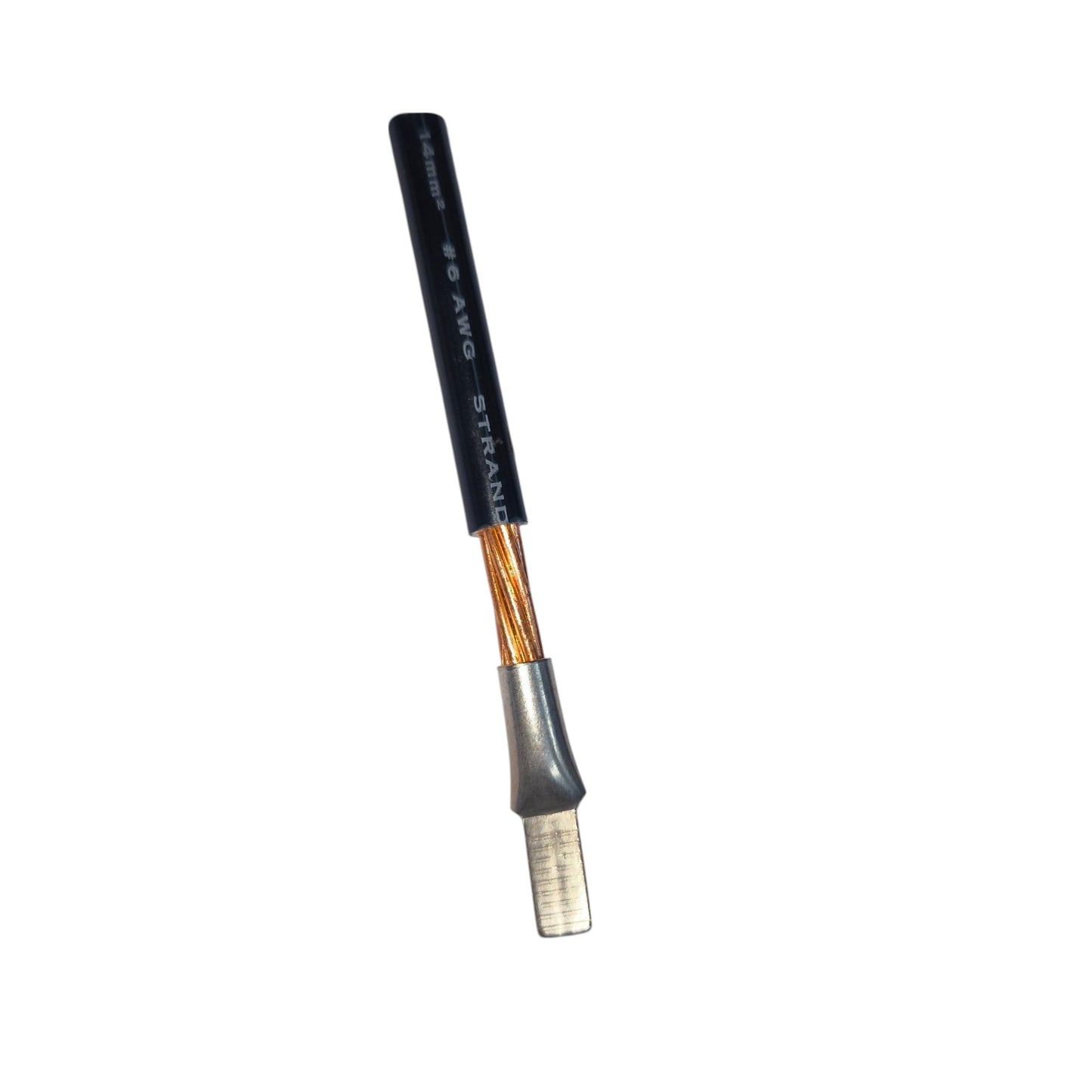 Flat Head Terminal 3.5mm to 5.3mm crimped on stranded copper wire with black insulation, China