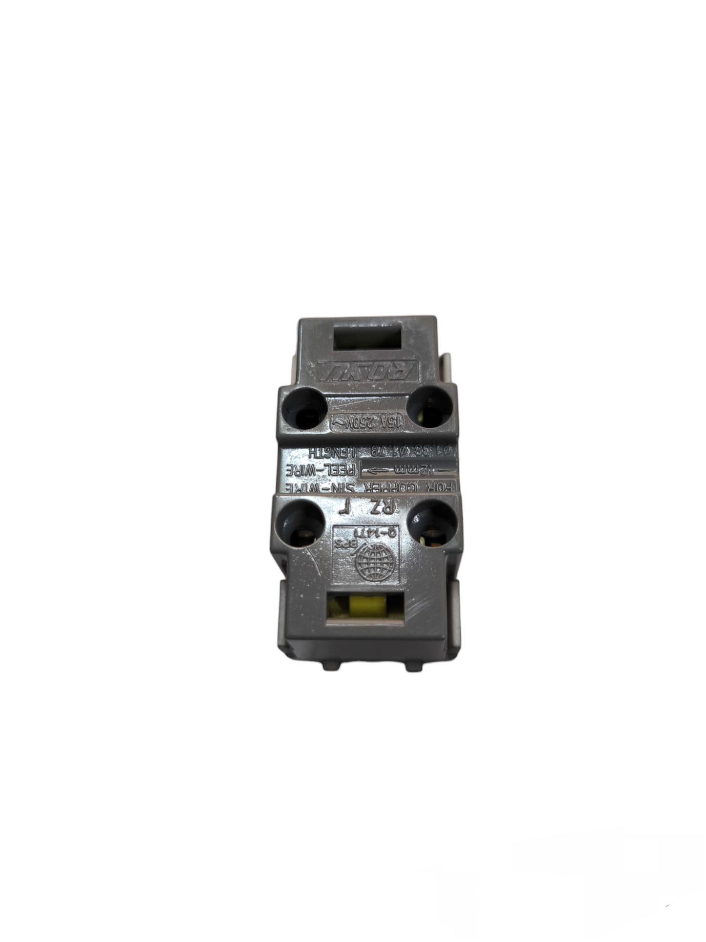 Royu Universal Outlet 15A 250V Plano Series power point component in gray plastic