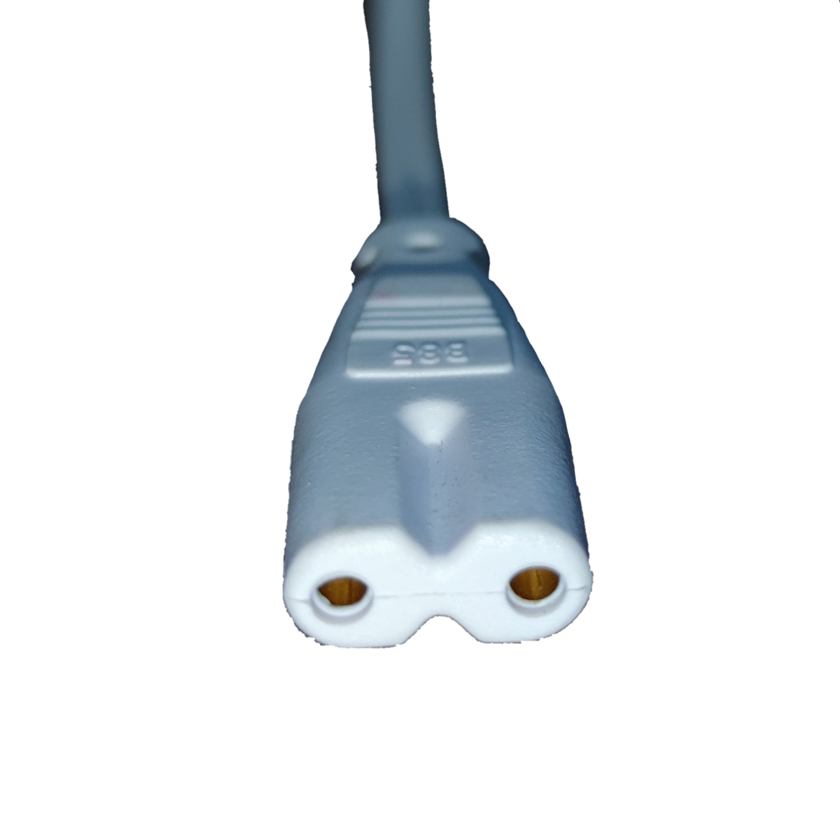Local white T-5 AC Connector 2 Pins female two pin power cord end for small electronics and appliances