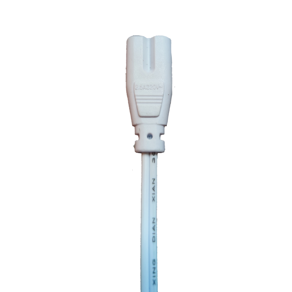 White T-5 AC Connector 2 Pins inline lamp cord plug for LED tube and fluorescent fixture wiring
