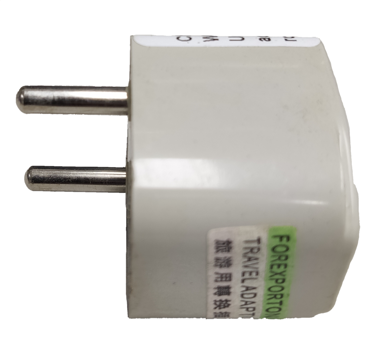 White Universal Travel Adaptor to Type C Plug with dual round pins from China