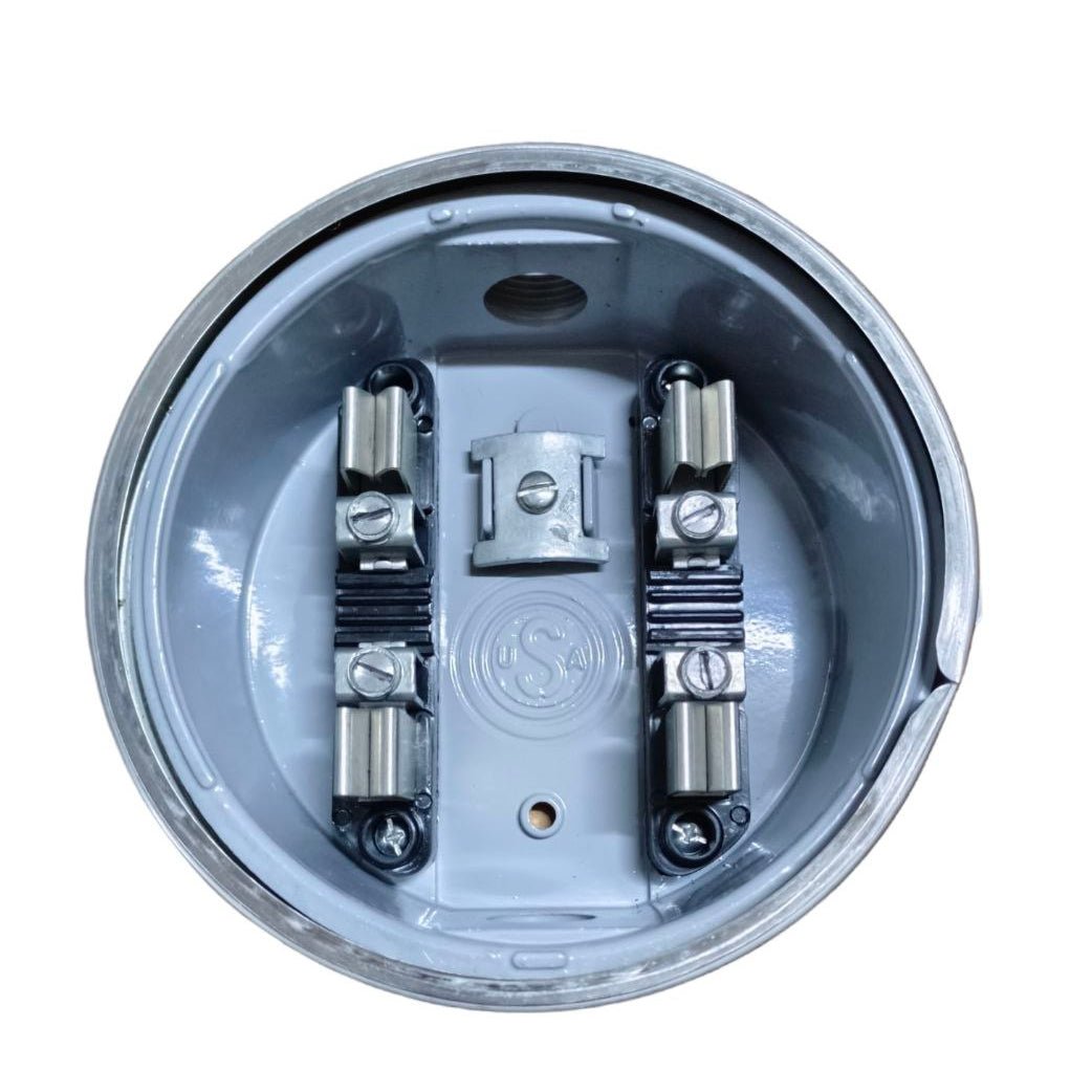 USA Round Meter Base 1 inch electrical circuitry part with metal and screw connectors
