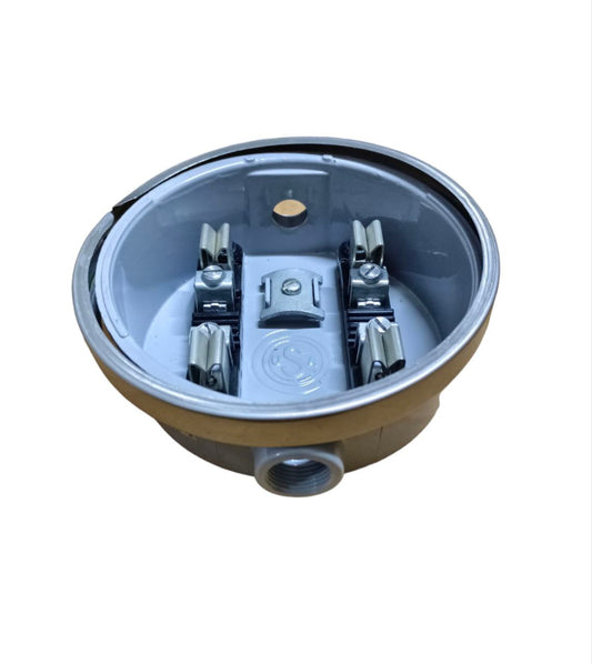 USA Round Meter Base electrical component with metal terminals and circular design for wiring connections