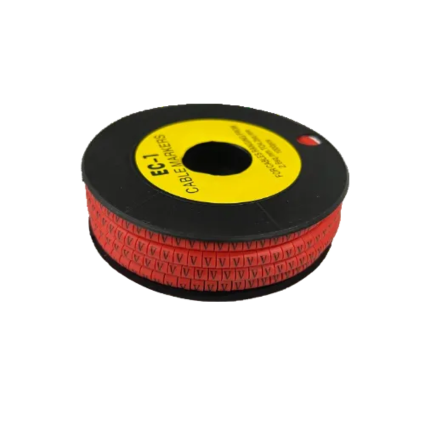 Grippes cable management spool with V Marker Red 2.6mm to 4.2mm cable markers for identification