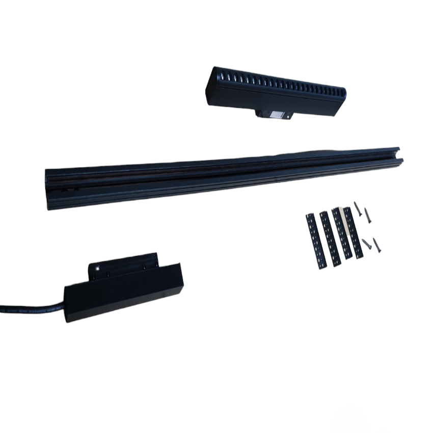 ILLUMIQ TERRA 24W LED Rotary Grille Track Light 220V ceiling light components laid out on white background
