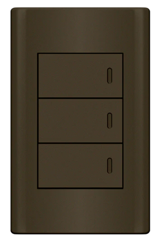 Electx Electrical Supply 3 Gang dark gray electrical switch plate with three toggle switches