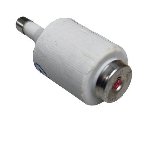 Ceramic Fuse 2A 500V E27 Socket electrical part with white ceramic body and metal ends