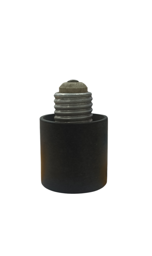 Eagle E40 to E27 Socket Adapter with metal screw base and black cylindrical body for lighting connections