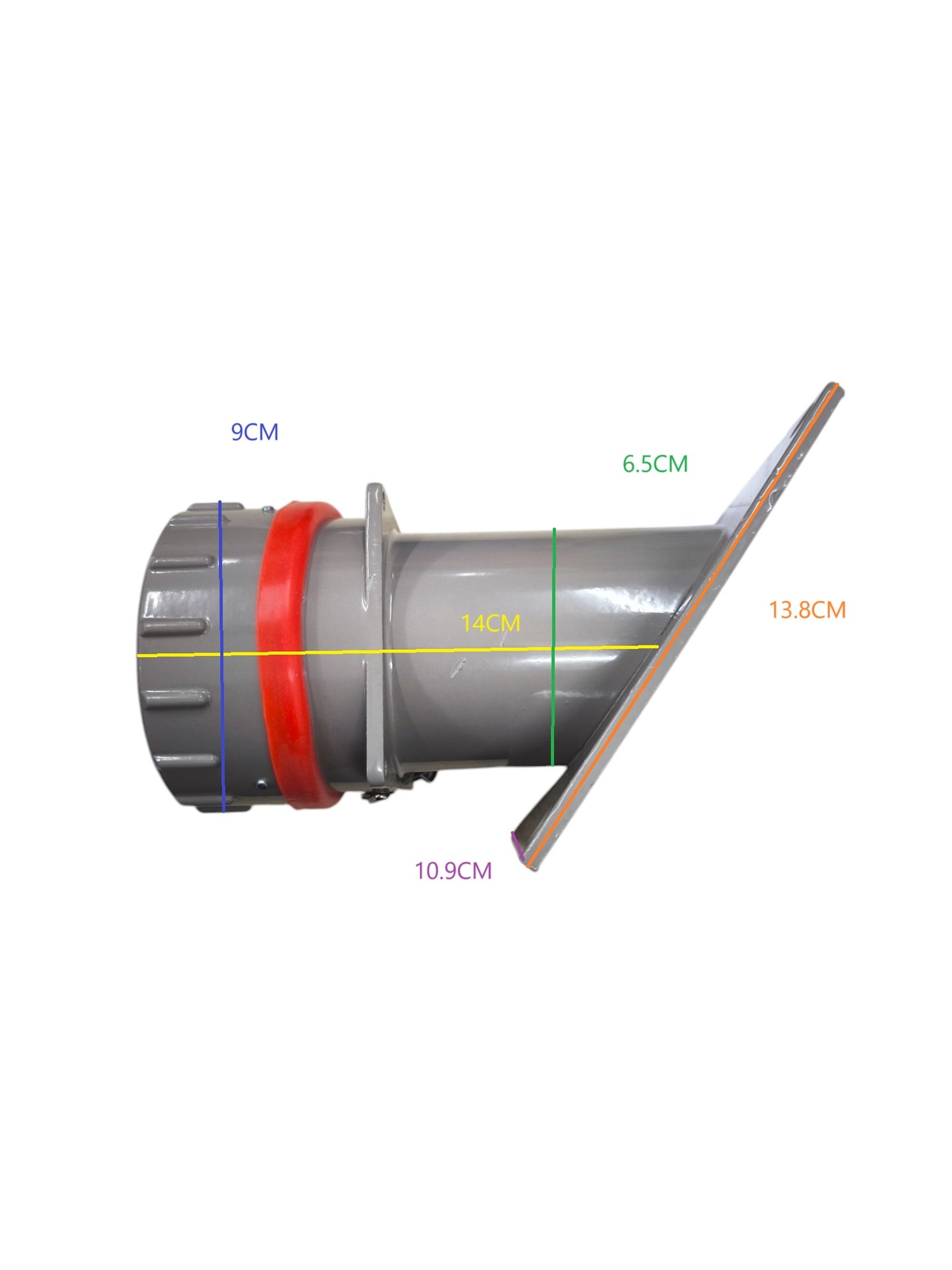 Grippes 300A 3PE chassis socket electrical component with gray body and red sealing ring