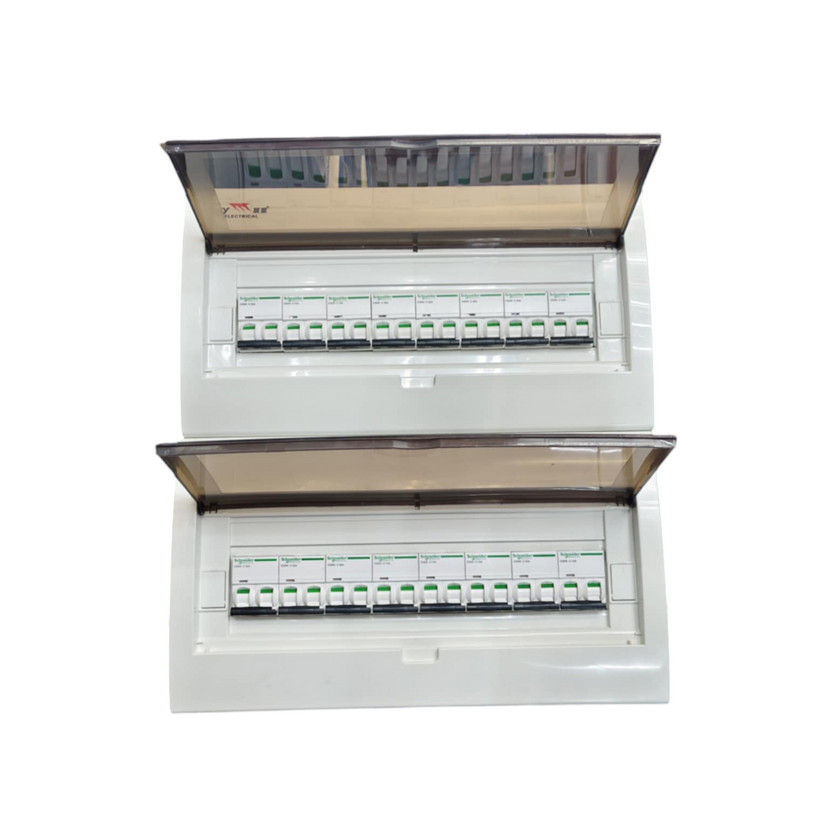 Schneider and ZY Panel Board 50A 2 Pole Main Miniature electrical circuit breaker board with transparent cover