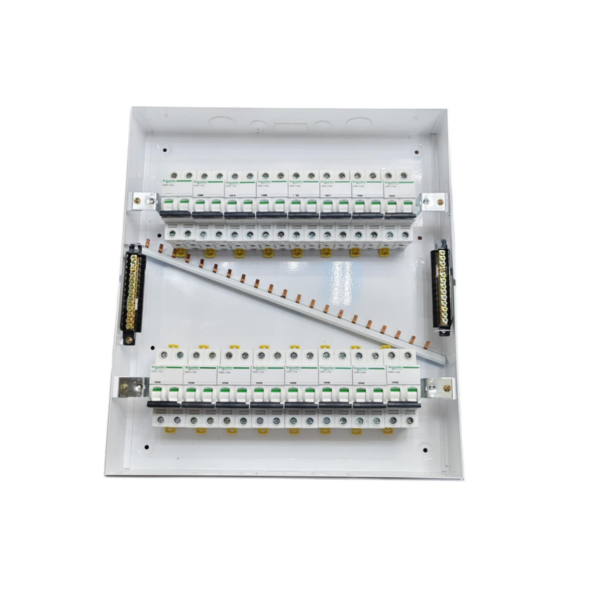 Schneider and ZY Panel Board 50A 2 Pole Main Miniature electrical circuit breaker panel in white