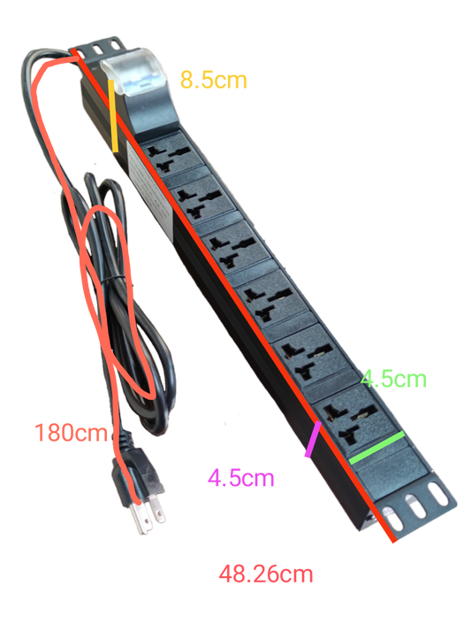 Grippes PDU for data cabinet 32A power supply unit with multiple outlets and 180cm power cord