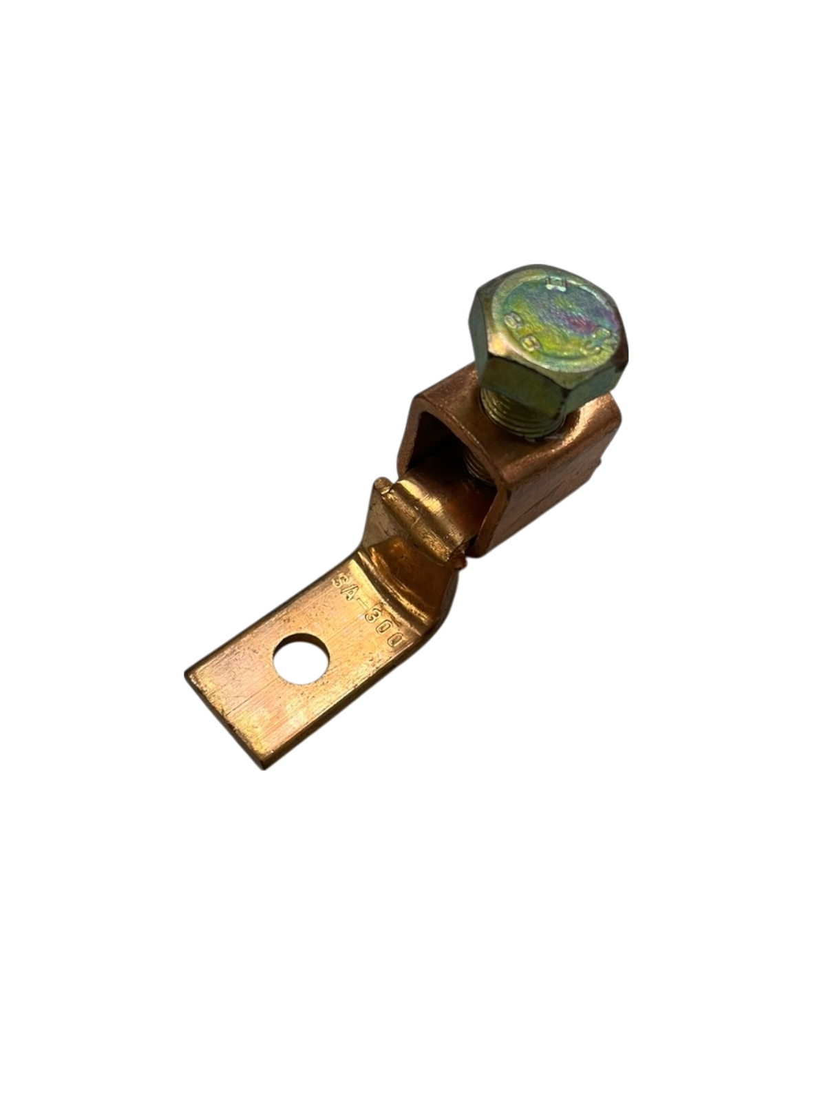 Local electrical circuitry part Solderless Terminal Lugs 125mm - 175mm with bolt on black background