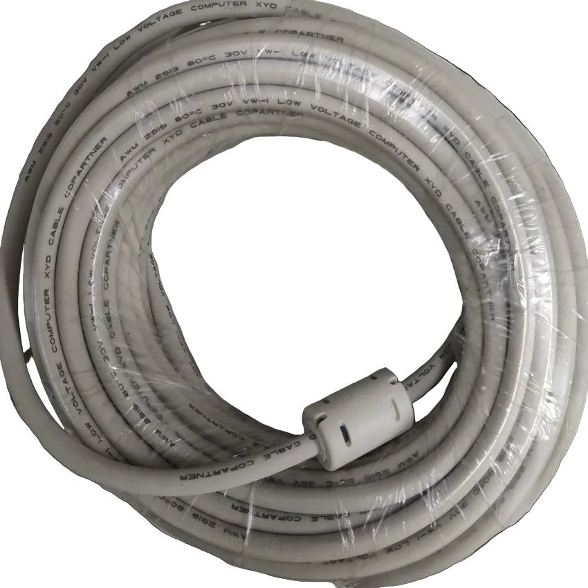 Grippes VGA Cable 15 Meters coiled with protective casing for computer display connections