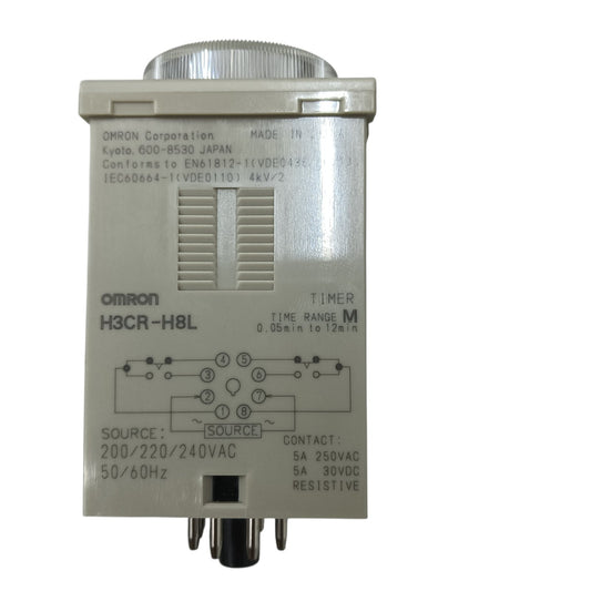 Omron Timer Relay 8 Pins 5A 240V AC H3CR-H8L