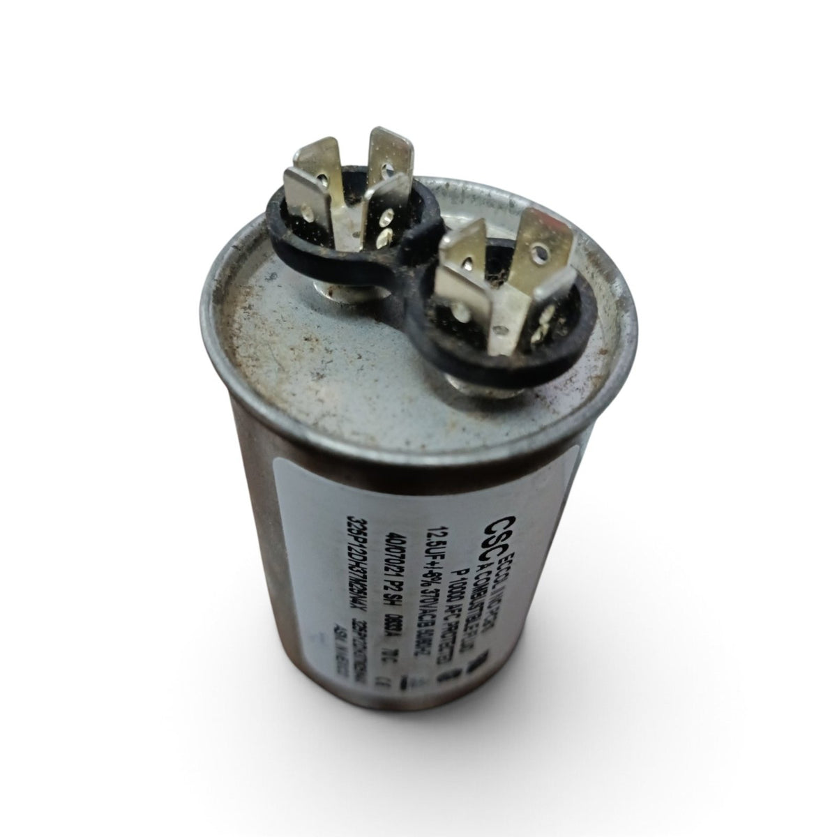 Oil-Filled Metallized Polypropylene Film Running Capacitor 12.5uf 370V AC 50/60Hz Aluminum Can, With Resin-Sealed Terminals