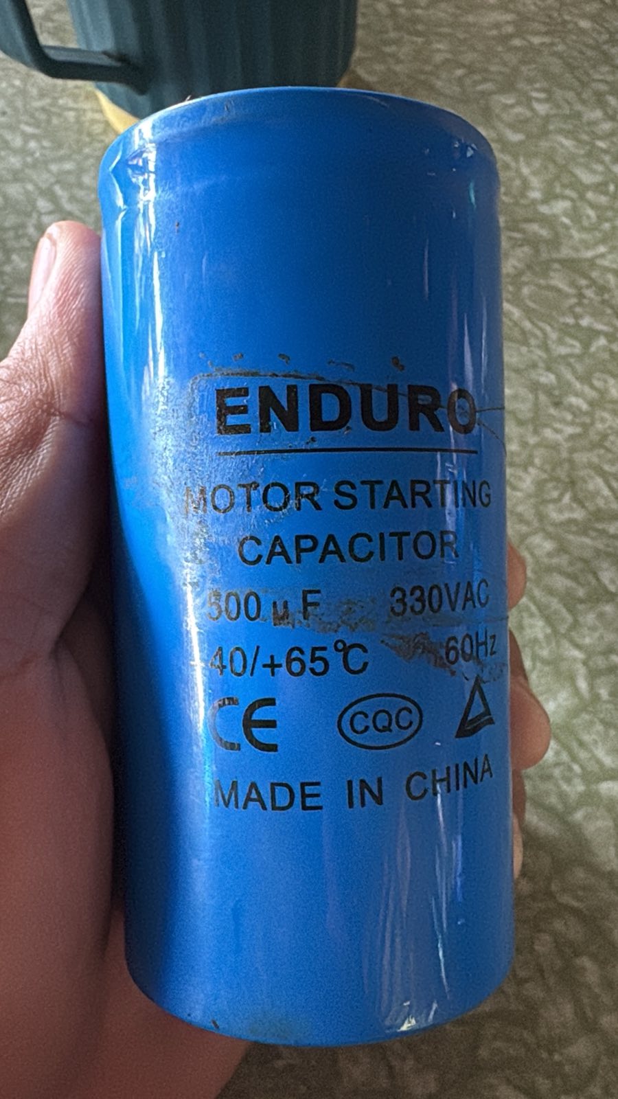 Enduro, Motor Starting Capacitor 500uF 330V AC, 500MFD