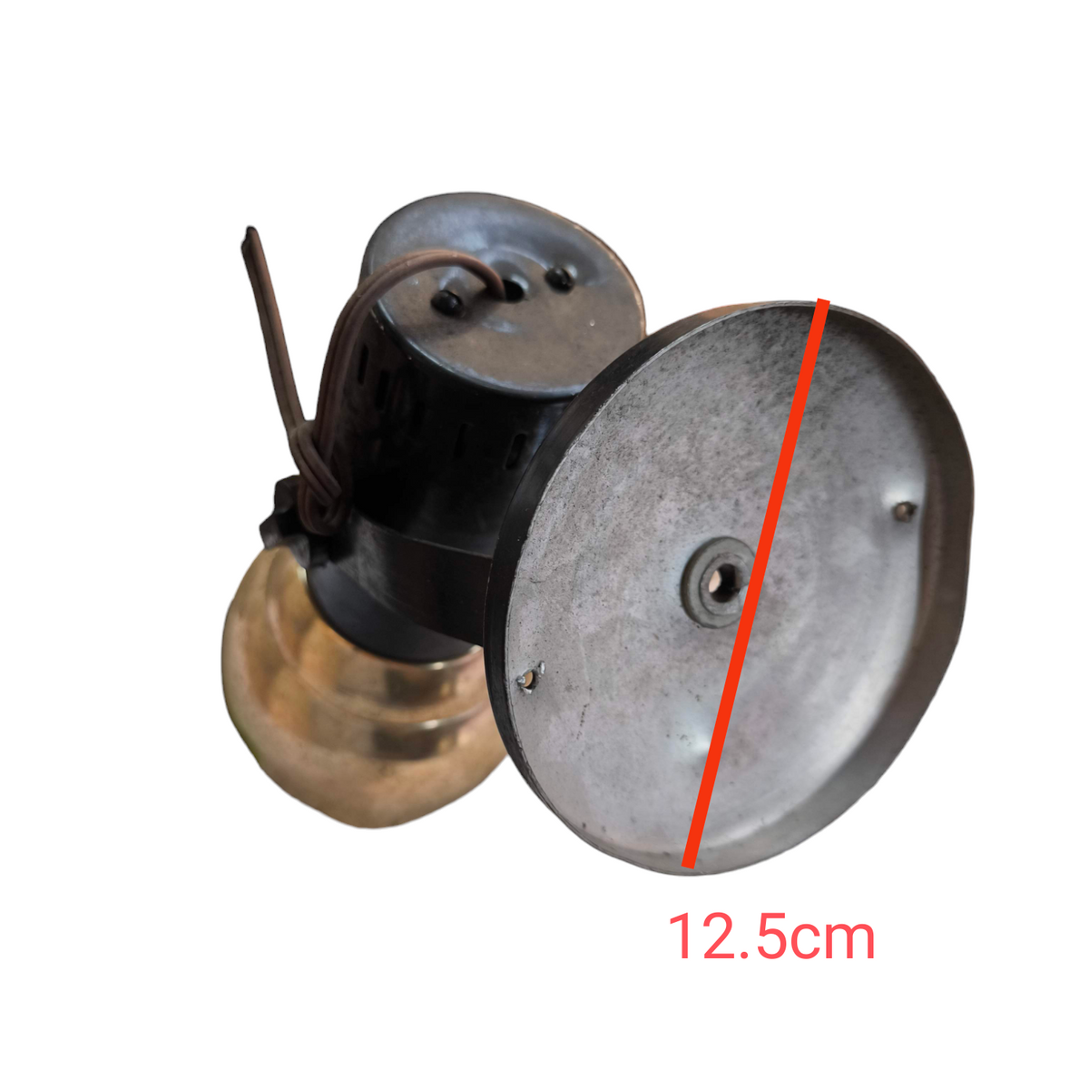 Local E27 spot light holder vintage metal wall mount fixture with 12.5 cm base and exposed wiring