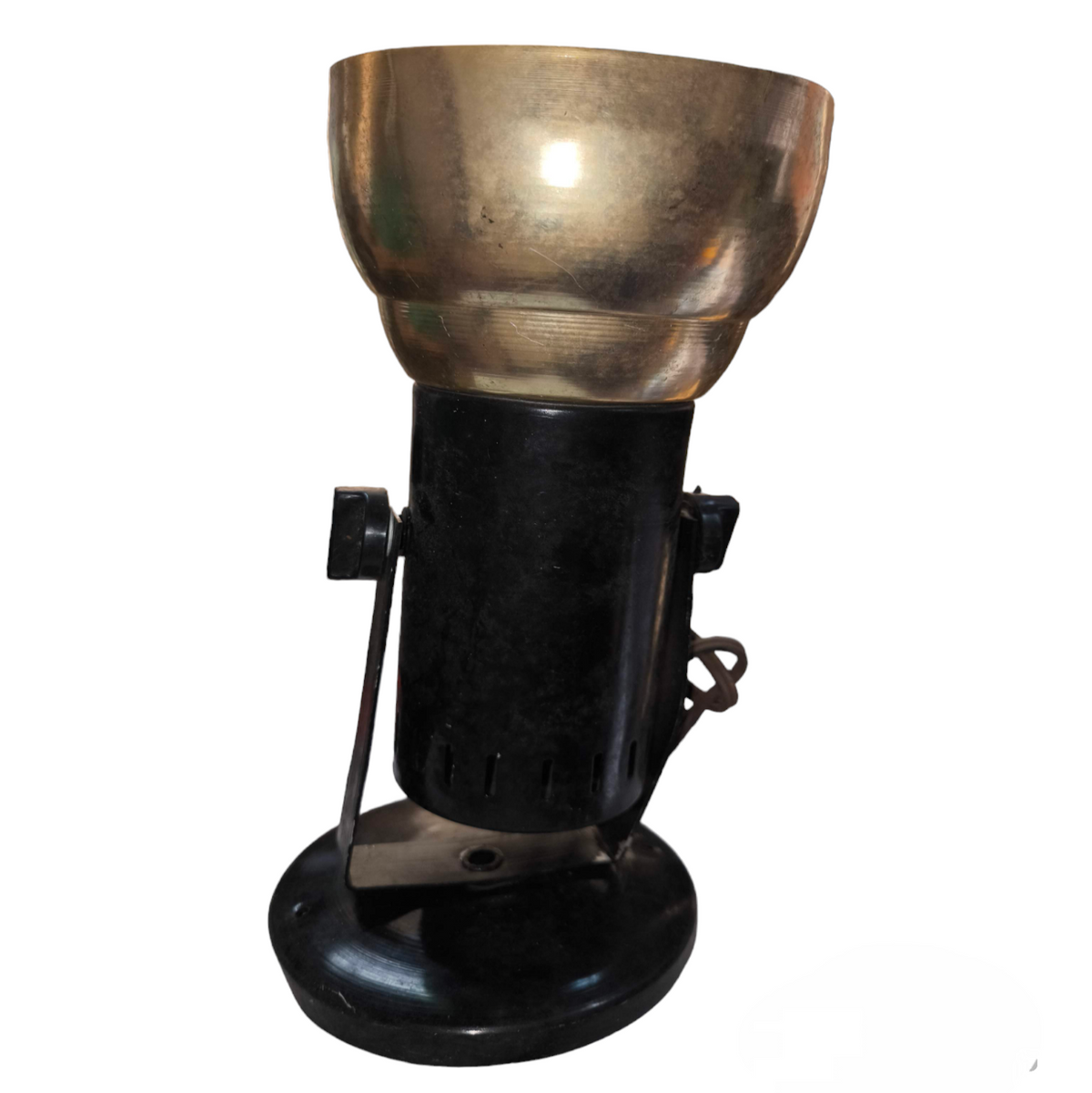 Local E27 spot light holder vintage adjustable metal table spotlight with brass reflector and black base