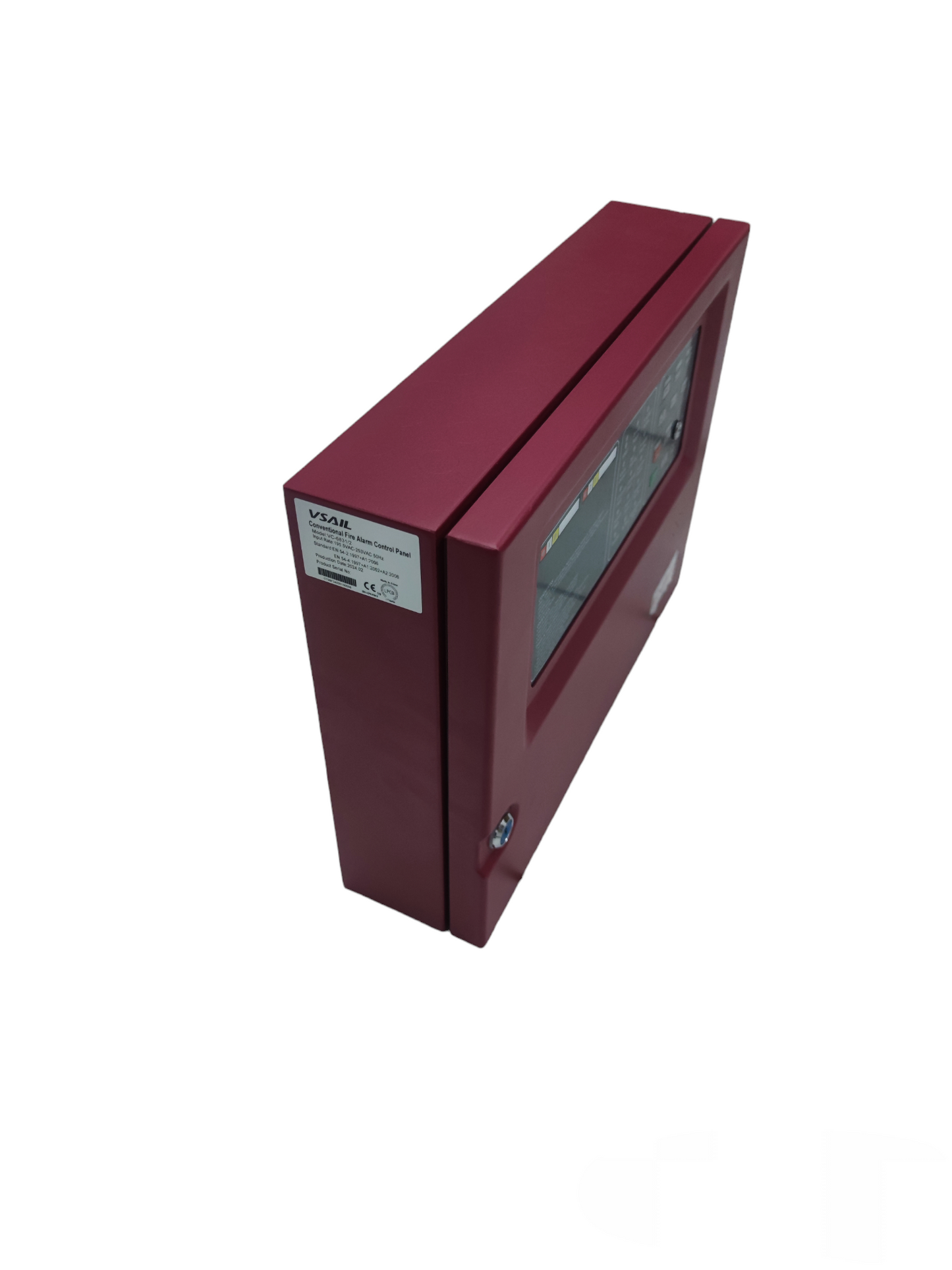 VSAIL red fire alarm Control Panel Conventional Type with glass window and metal casing