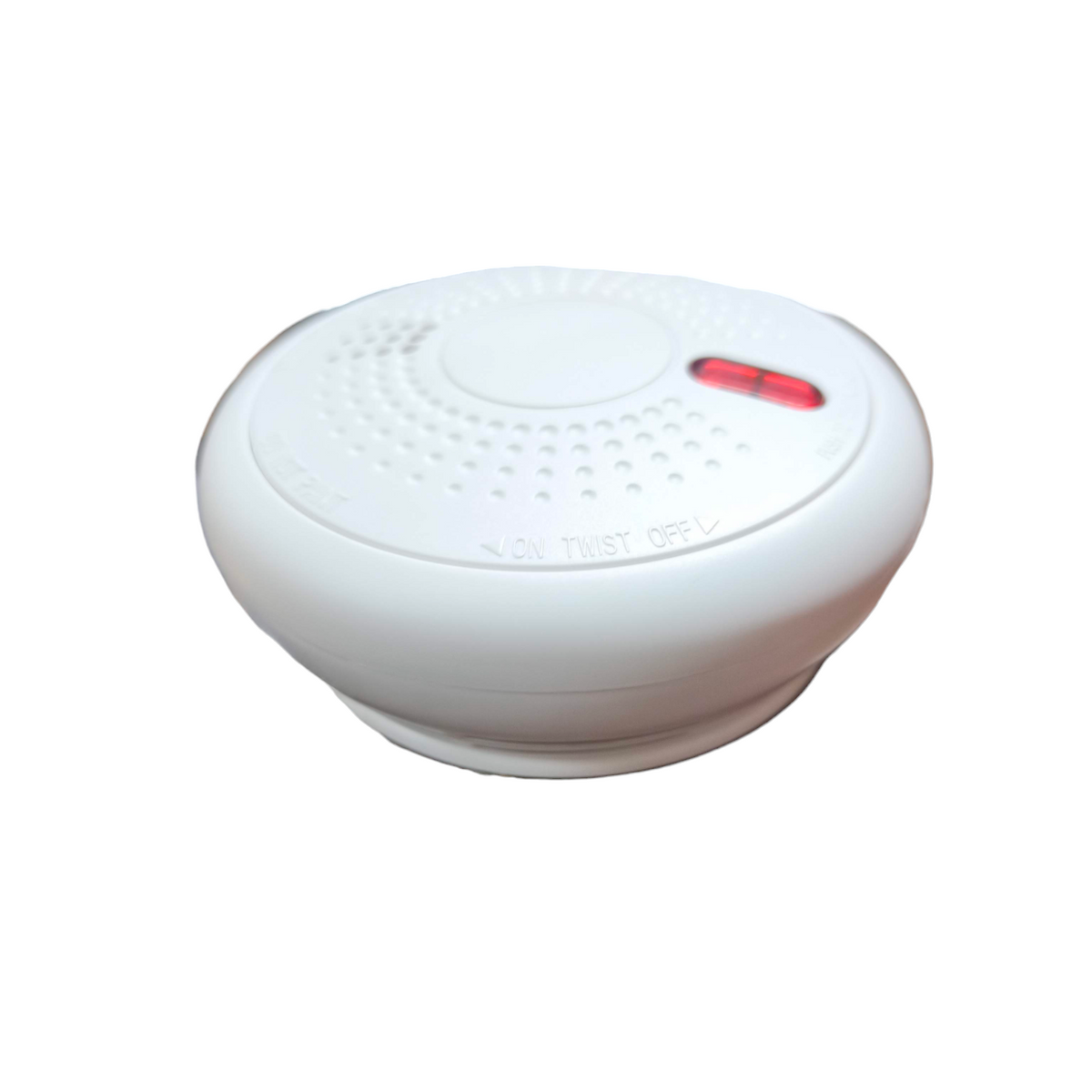Wachter Photoelectric Smoke Alarm Watcher in white with a test button and indicator light