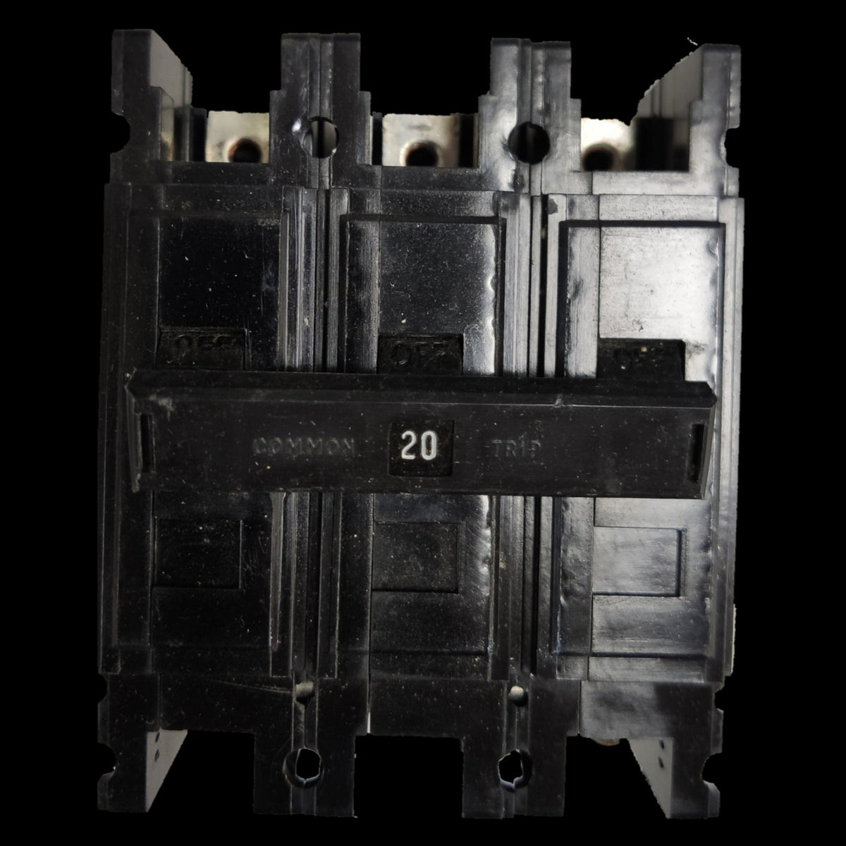 Westinghouse 20A 3 Pole 3 Phase Circuit Breaker Bolt on black electrical component