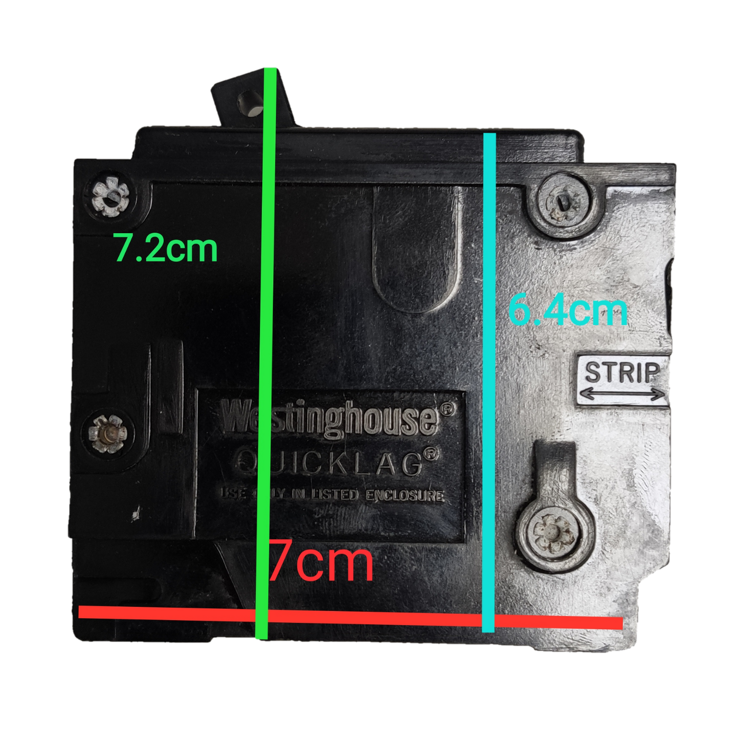 Westinghouse 30A 3 Pole 3 Phase Circuit Breaker Plug-in with black and silver casing and mounting screws