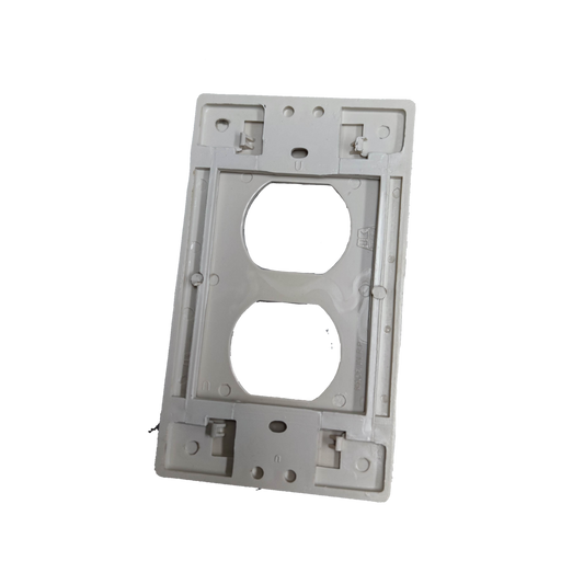 Kopez white 2 gang outlet cover plate for power points switches and plugs