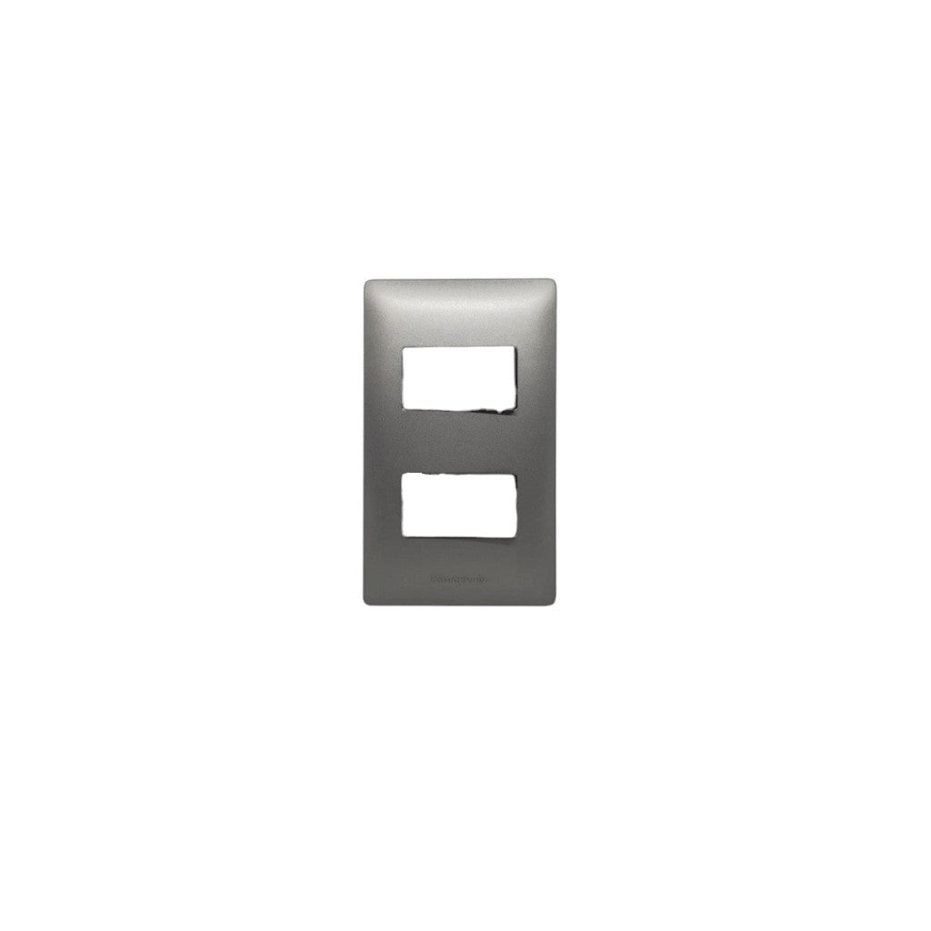Panasonic 2 Gang Plate Cover 2 Device Slim Art Series Metallic Gray WSAG6802MH-1