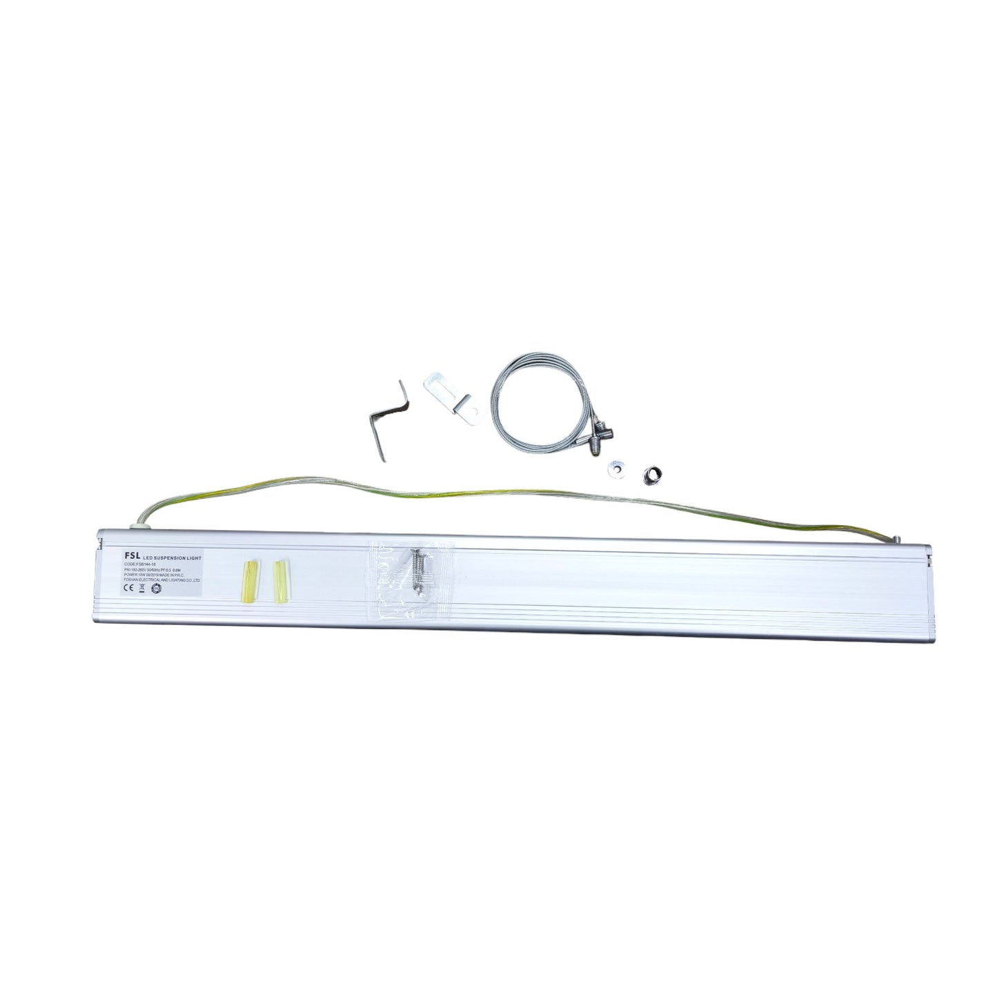 FSL 18W LED Linear Suspension Light 220V Daylight 6500K 1350 Lm Aluminum IP20 120 Beam Angle SSPL3C-18 600mm x 70mm x 70mm Pendant Mounting