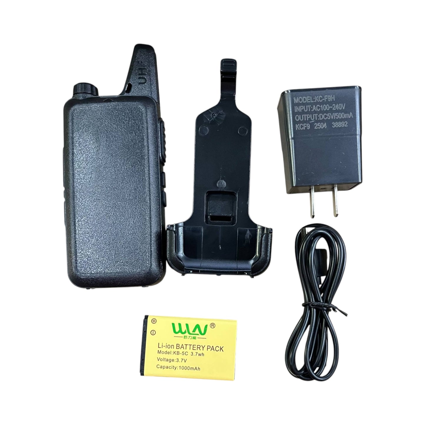 WLW Two-Way Radio 400-470Hz Black 10-15 Meters, Walkie Talkie UHF 400-470Mhz