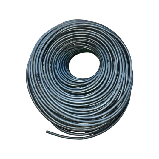 Coiled Win Microphone Cable in black, ideal for professional audio setups and sound systems