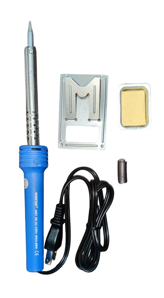 Winstar 30W soldering iron 220V with metal stand, sponge cleaner, and replacement coil parts