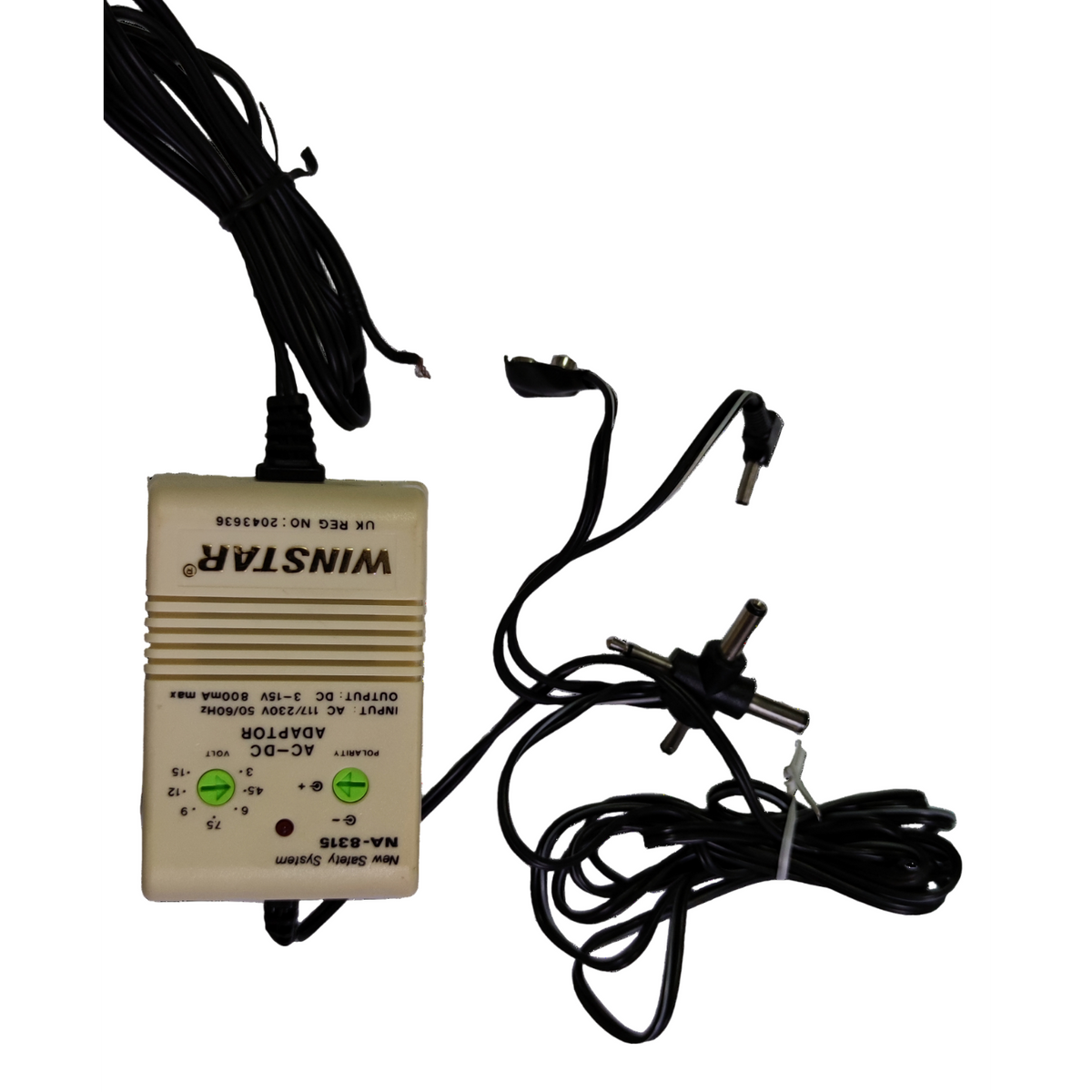 Electx Electrical Supply 800mA AC to DC adaptor with multiple connectors and adjustable output