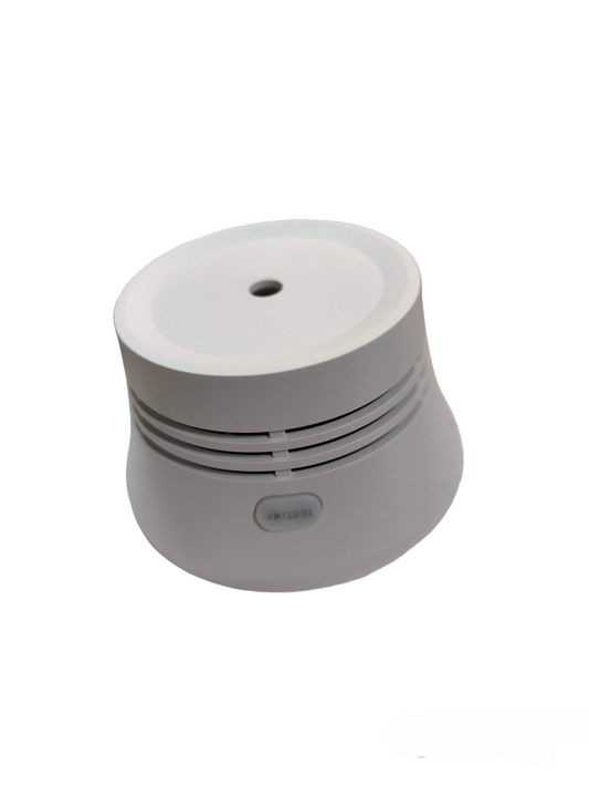 Aegislink Wireless Interlinked Smoke Alarm in white with a compact design for home security