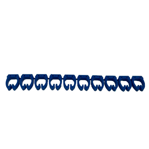 Grippes AZ cable markers for electrical wires blue plastic clip strip for organizing and labeling cables